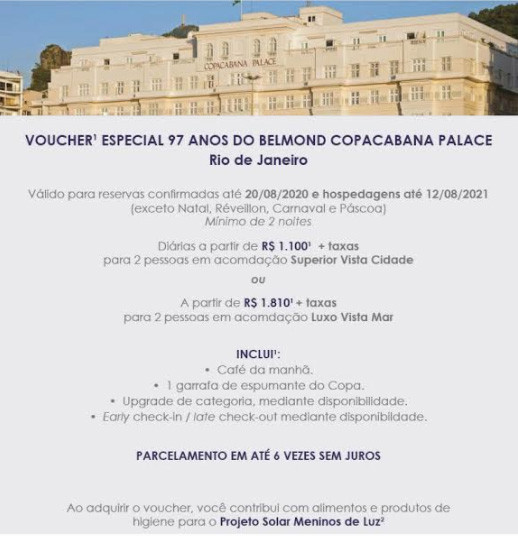 Promocao Copacabana Palace