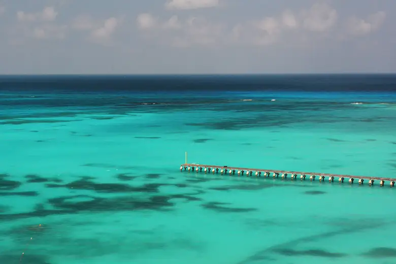 Águas calmas e transparentes de Playa Norte, em Isla Mujeres