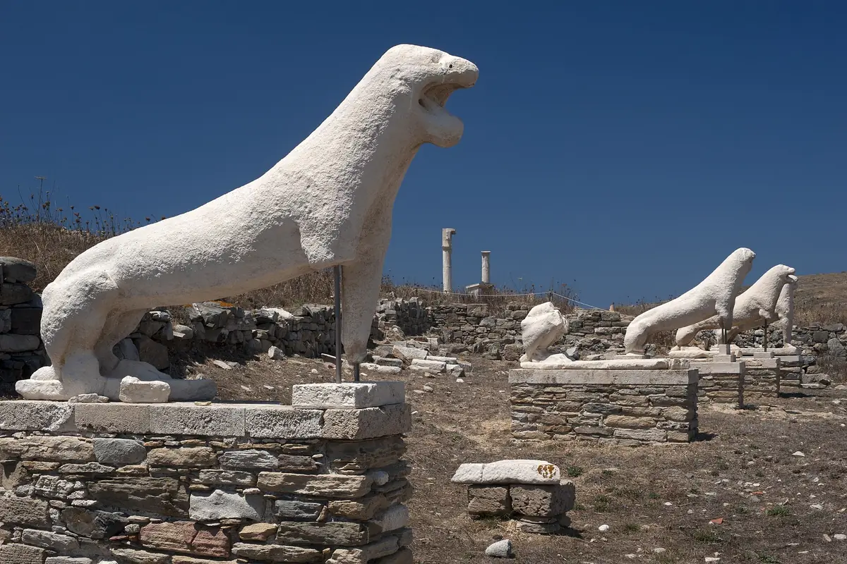 Terraço dos Leões nas ruínas de Delos