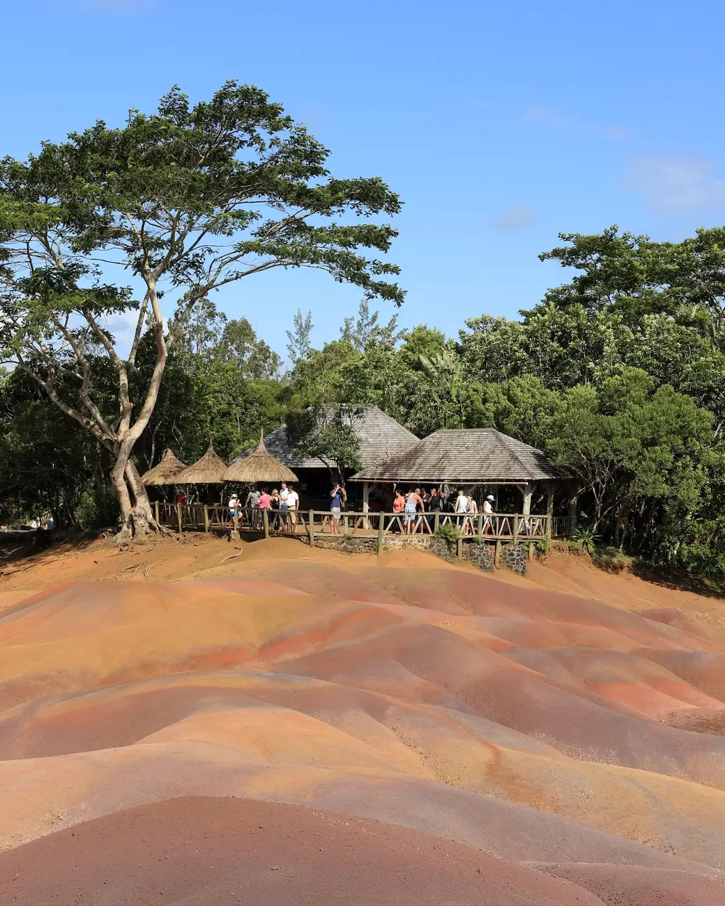 As dunas coloridas da Terra das Sete Cores de Chamarel, Mauritius