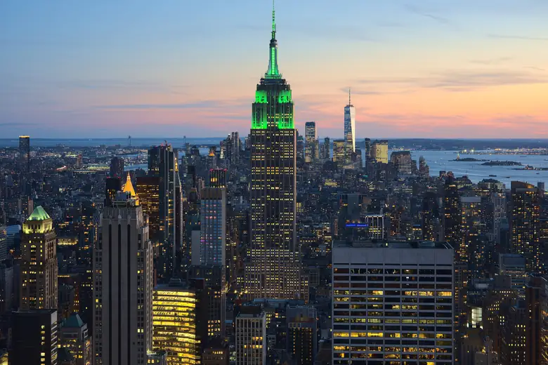 Vista do skyline de Manhattan a partir de um observatório