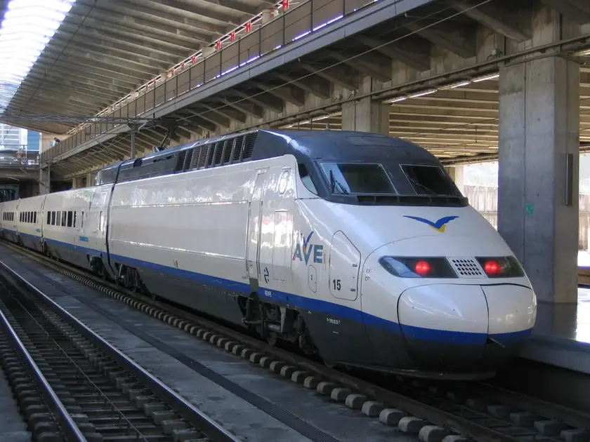 A Spanish high-speed train at the platform