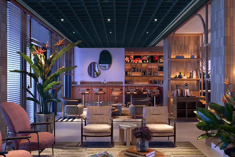 O wine bar do Domus Brickell Park
