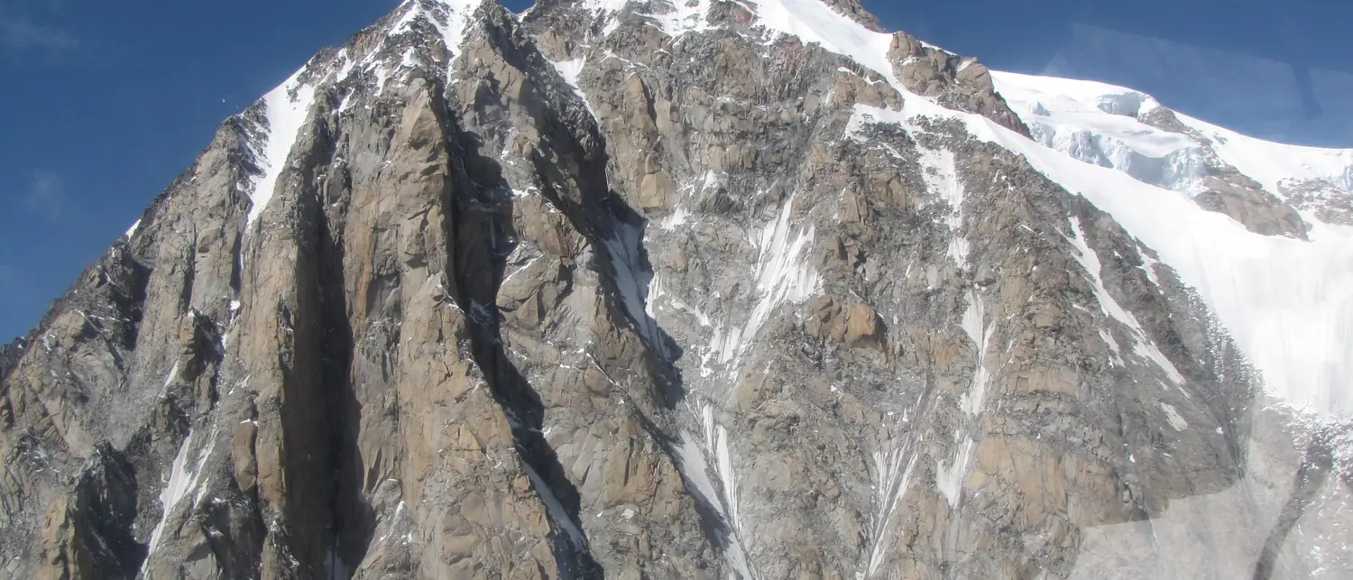 O maciço do Mont Blanc visto do helicóptero